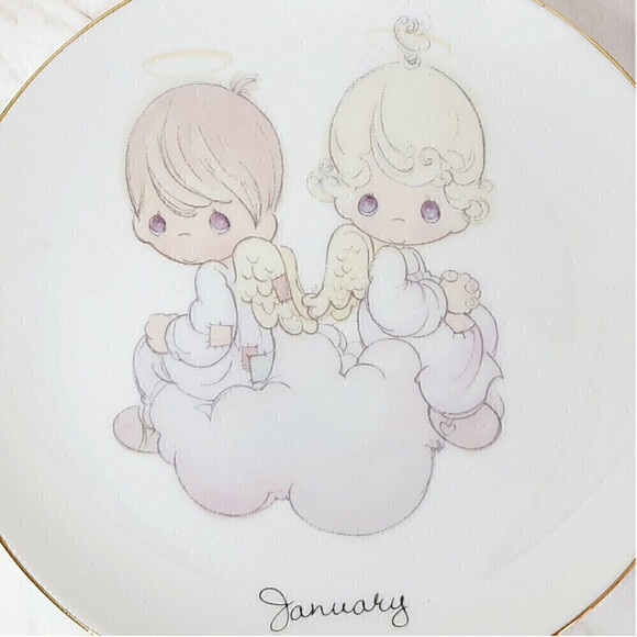 VINTAGE 1983 Precious Moments January Collector Collectible Plate - Picture 3 of 5